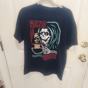 Spencer's Black Send Nudes Skeleton Tee